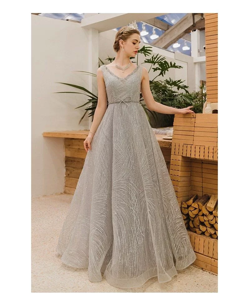 elegant silver cocktail dress