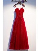 Gorgeous Empire Lace Long Tulle Prom Dress With Straps