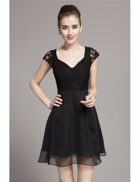 little black dress with cap sleeves