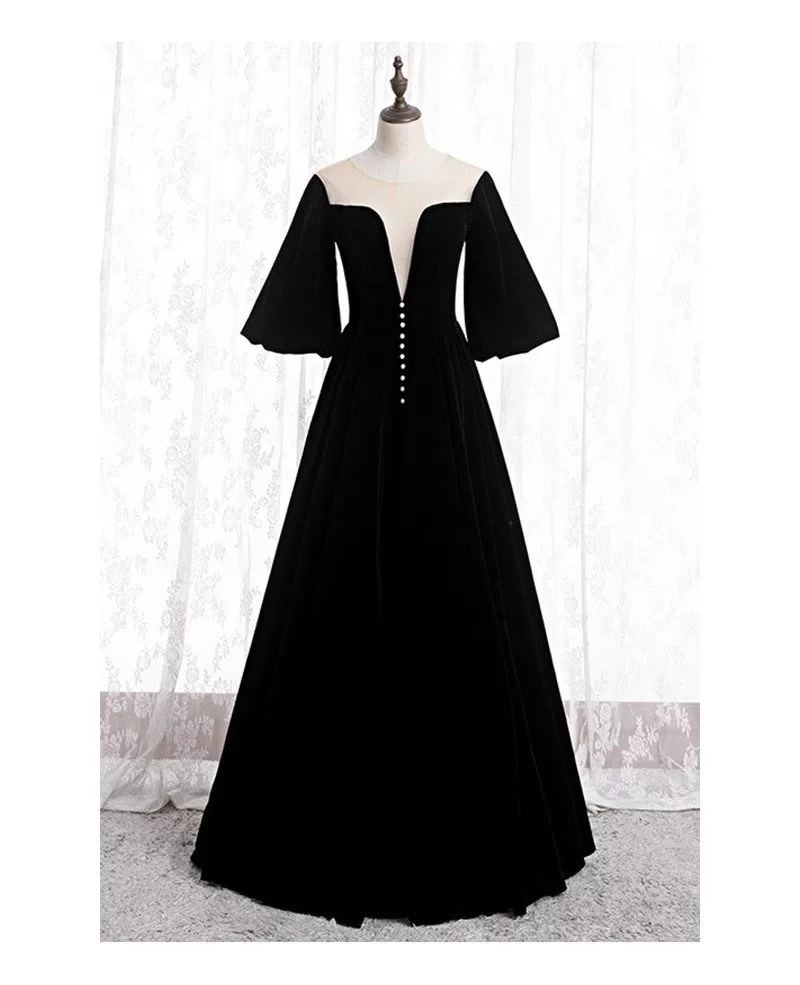 black velvet evening dress
