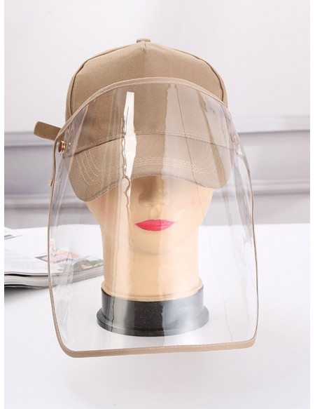 Anti-saliva Sports Hat With Plastic Face Shield Removable Shade Protective Hat
