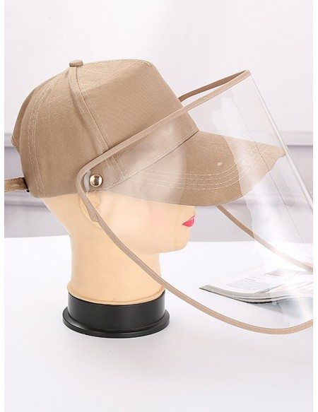 Anti-saliva Sports Hat With Plastic Face Shield Removable Shade Protective Hat