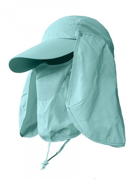 Summer UV Protection Outdoor Full Face Shield Hat Cloth Washable
