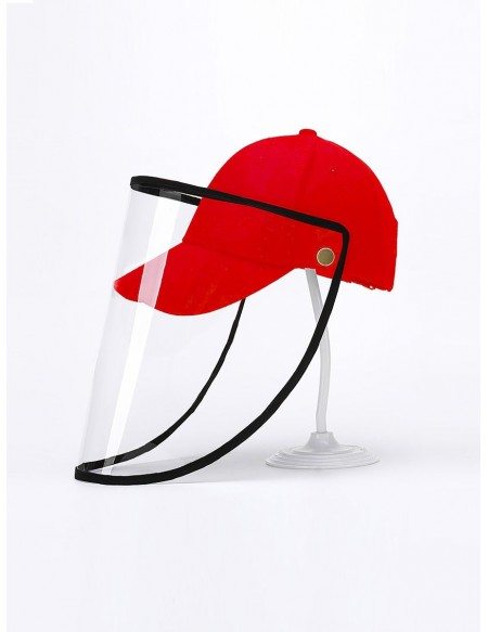 Detachable Adjustable Hat With Plastic Face Shield Outdoor Baseball Hat
