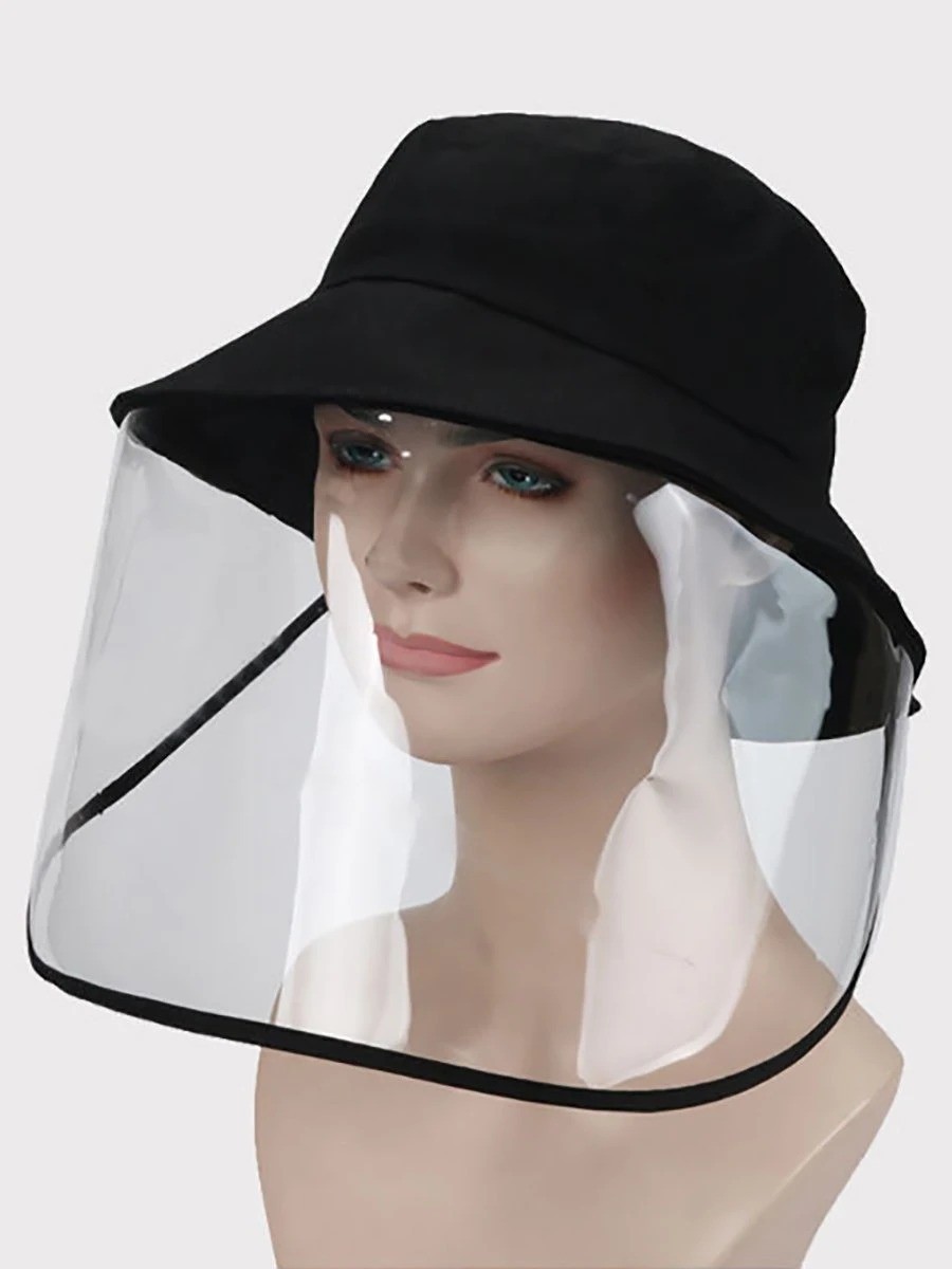 hat with plastic shield