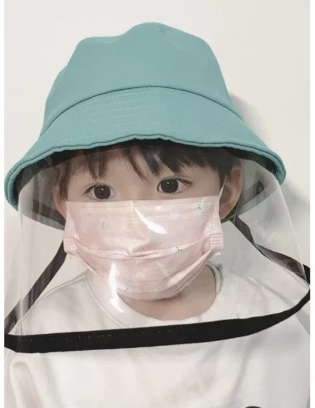 Kids Anti-Spitting Hat With Plastic Shield Face Shield Full Hat For Children