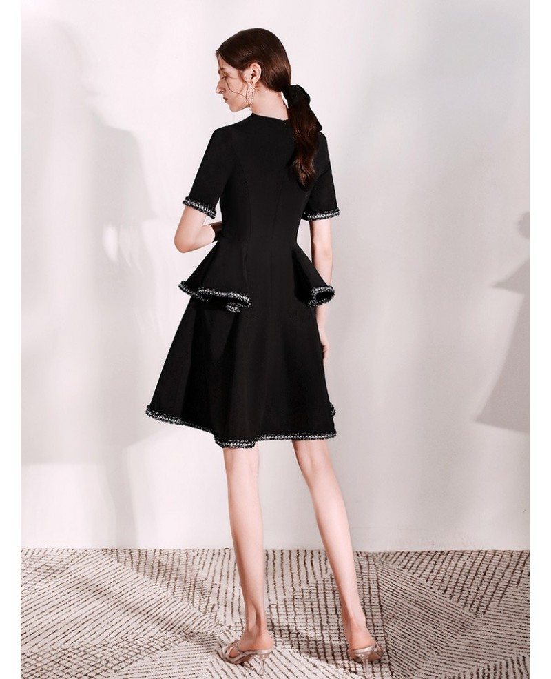 black tux dress