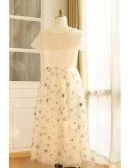 Custom Retro Tea Length Bling Star Holiday Party Dress Beaded Neck with Short Sleeves High Quality