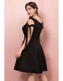 Custom Little Black Chic Short Party Dress with Straps Plus Size High Quality
