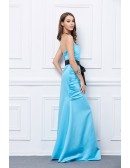 Elegant Mermaid Strapless Satin Long Prom Dress With Bow