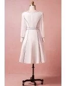Custom Blue Line Pattern Short Formal Dress with Long Sleeves Plus Size High Quality