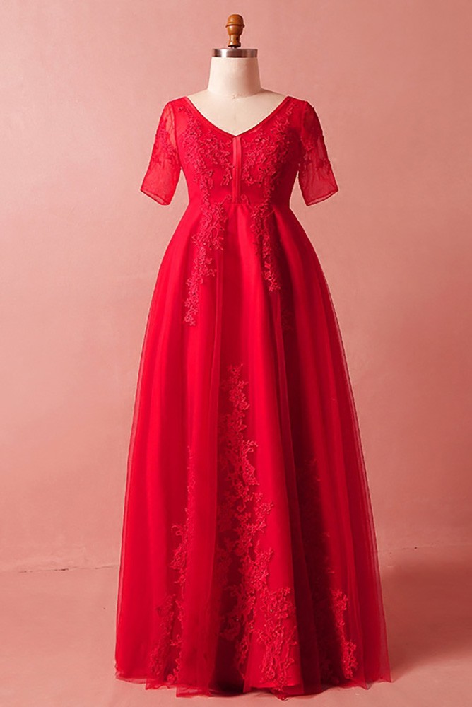 Custom Empire Waist Beaded Lace Vneck Formal Dress Floor Length with ...
