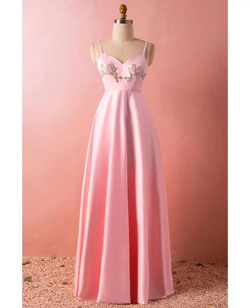Custom Pink Aline Stain Simple Formal Dress with Lace Cape High Quality ...