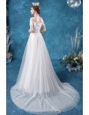 Strapless Lace Tulle Aline Gorgeous Wedding Dress With Train