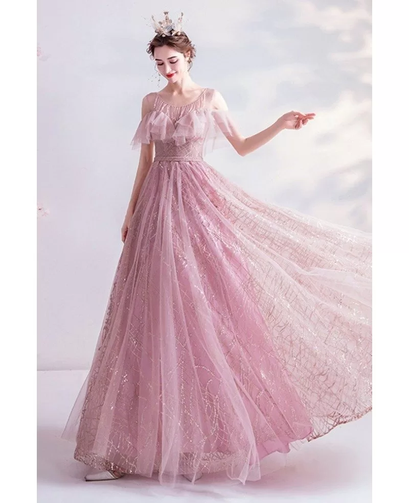 Pink Tulle Bling Sequins Gorgeous Prom Dress For Teens Wholesale # ...