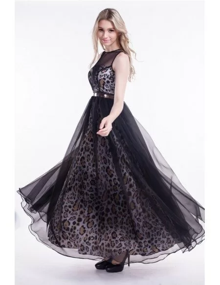 Chic Ball-Gown Chiffon Leopard Print Wedding Guest Dress