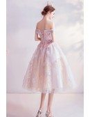 Cute Pink Appliques Flowers Knee Length Ballgown Prom Homecoming Dress