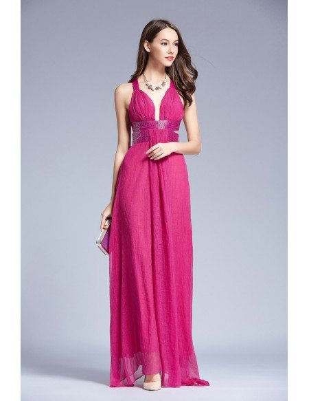 Sexy Deep V-neck Tulle Long Open Back Evening Dress #KC134 $58.6 ...