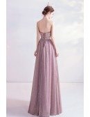 Bling Sequins Rose Pink Strapless Party Prom Dress With Laceup