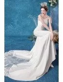 Slim Fit Elegant Mermaid Wedding Dress With Lace Long Train