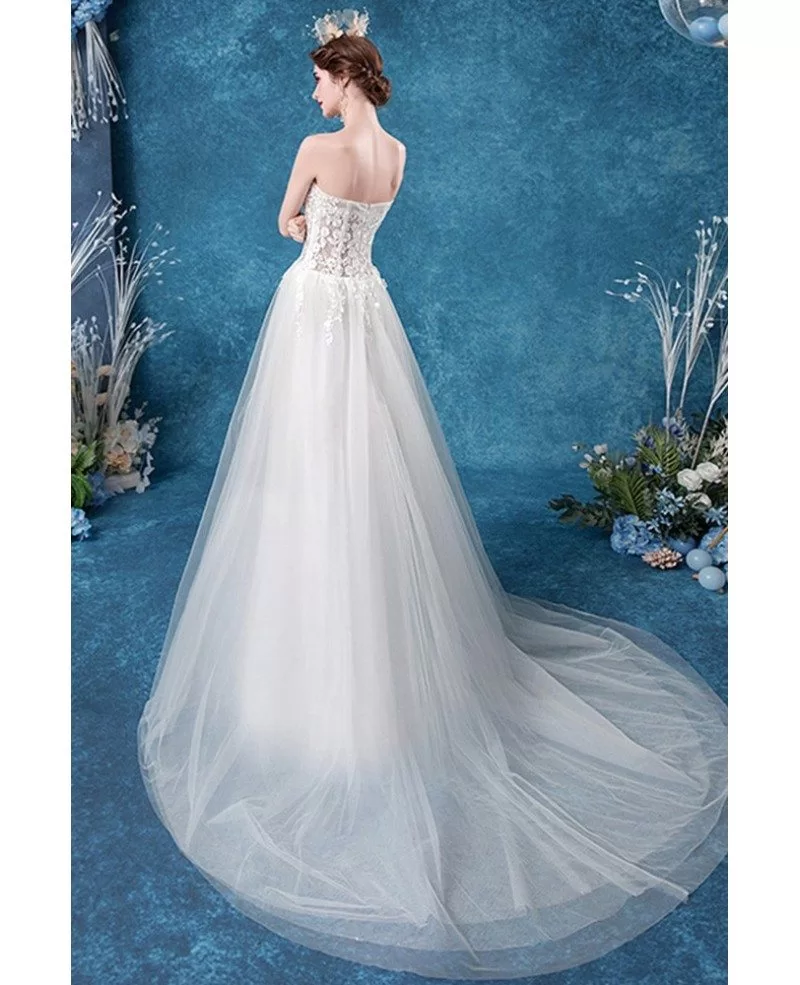Fairy Beaded Appliques Aline Wedding Dress With Tulle Wholesale #T47094 ...