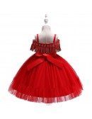 Pink Childrens Day Holiday Party Dress For Girls Ages 4-12