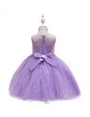 Rustic Purple Short Lace Childre Party Dress For Girls 4-12