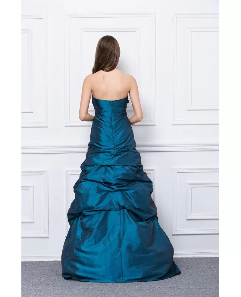 Fancy Ball Gown Strapless Taffeta Floor Length Prom Dress Kc167 646 