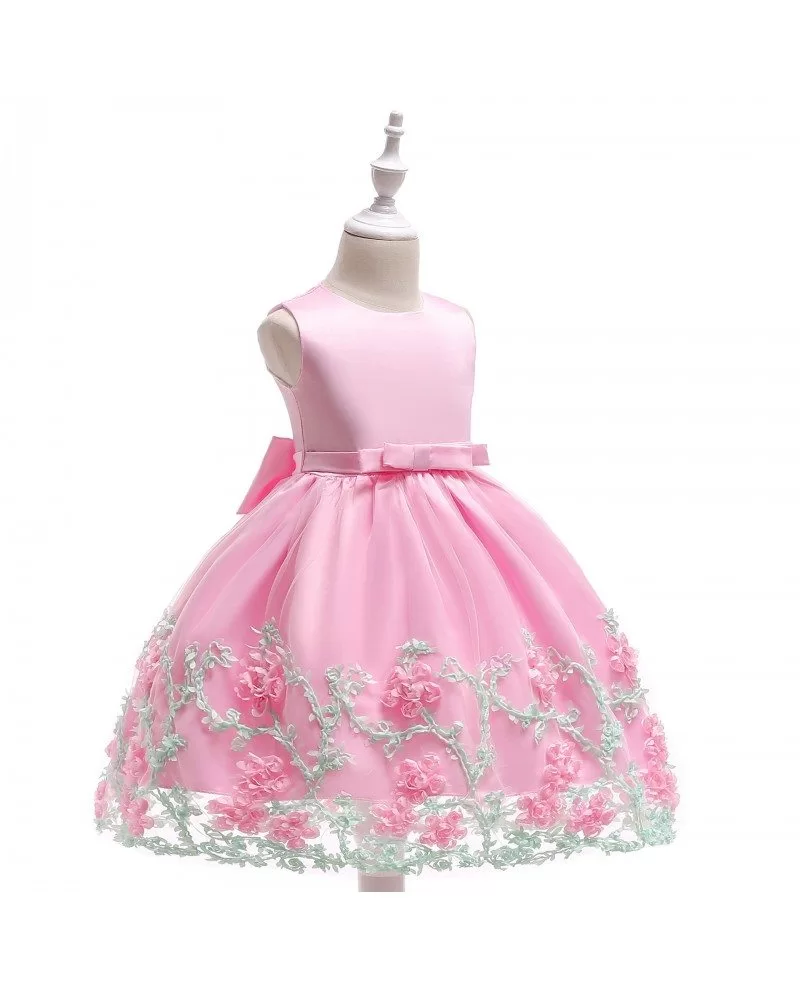 $29.89 Rustic Pink Flowers Short Party Dress For Girls 5-6-7t #MQ735 ...