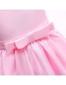 Rustic Pink Flowers Short Party Dress For Girls 5-6-7t