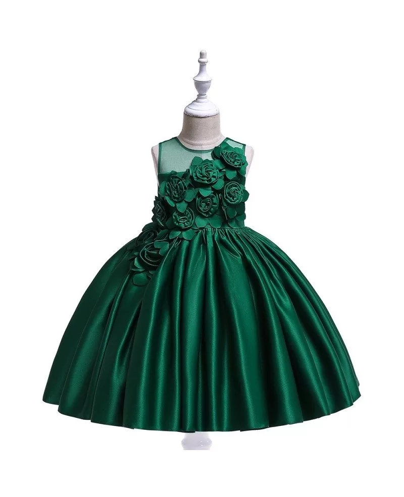 Girls Bridesmaid Dress Baby Flower Kids Party Rose Bow Wedding Dresses  Princess - Om Automation