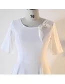 Custom Ivory French Retro Wedding Reception Dress With Sleeves High Quality