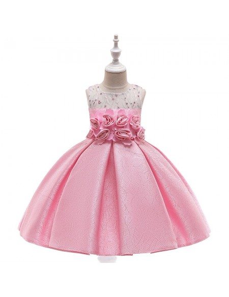 $31.89 Rose Pink Ballgown Party Dress With Flowers For Children #MQ746 ...