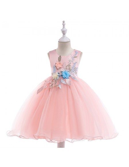 Champagne With Embroidery Wedding Short Party Dress For Girls