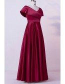Custom Elegant Vneck Pleated Mother Of Bride Dress With Cap Sleeves High Quality
