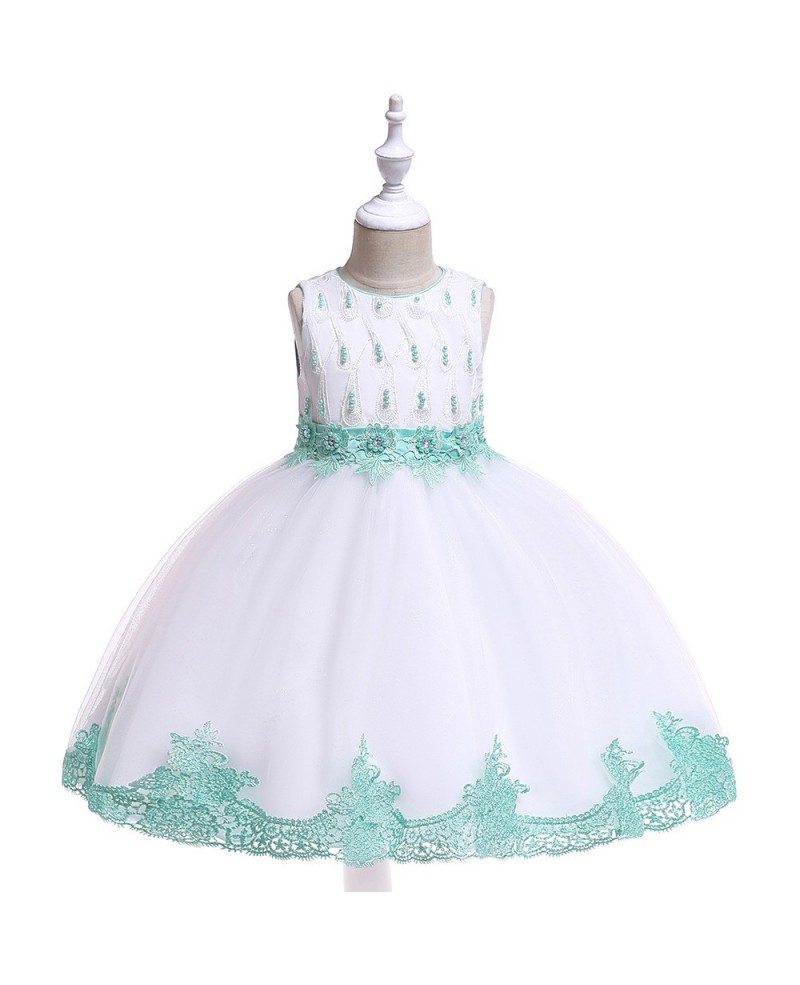 $32.89 White With Purple Lace Trim Beaded Party Dress For Girls 4-5-6t ...