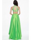 Bling Bling Two-Pieces Satin Seuqined Long Prom Dress