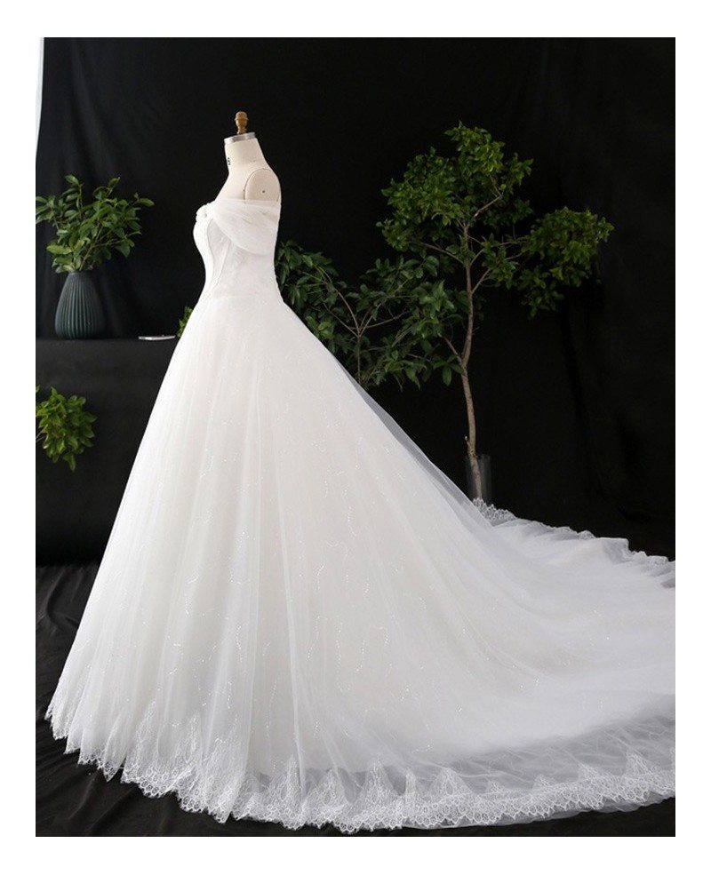 Custom Ivory Lace Strapless Ballgown Simple Wedding Dress High Quality ...