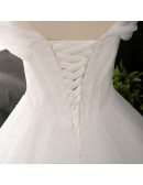 Custom Ivory Lace Strapless Ballgown Simple Wedding Dress High Quality