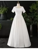 Custom Ivory Modest Square Neck Wedding Dress Plus Size High Quality