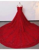 Custom Luxe Lace Formal Long Train Prom Dress Wedding Dress High Quality