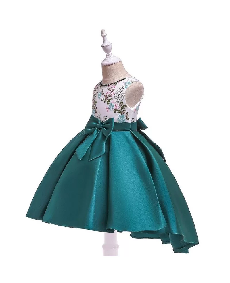 $30.49 Green Satin Formal Party Dress With Sash For Girls 4-5-6t #MQ727 ...