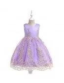 Gold Embroidery Girl Wedding Party Dress Short For 3-8 Years Old
