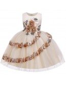 Best Grey Sequined Princess Wedding Party Dress For Girls 3-8 Years