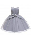 Best Grey Sequined Princess Wedding Party Dress For Girls 3-8 Years