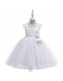Pink Lace Tulle Rustic Flower Girl Dress For Formal