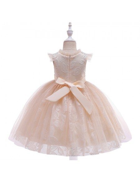 $33.89 Pink Lace Tulle Rustic Flower Girl Dress For Formal #MQ768 ...