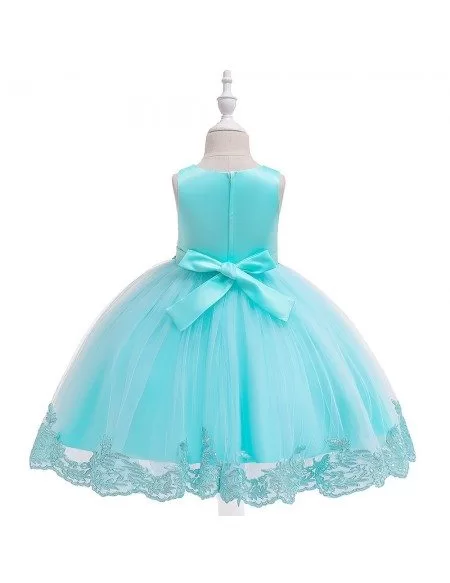 $35.89 Apple Green Lace Trim Girls Wedding Party Dress For 4-12 Years # ...