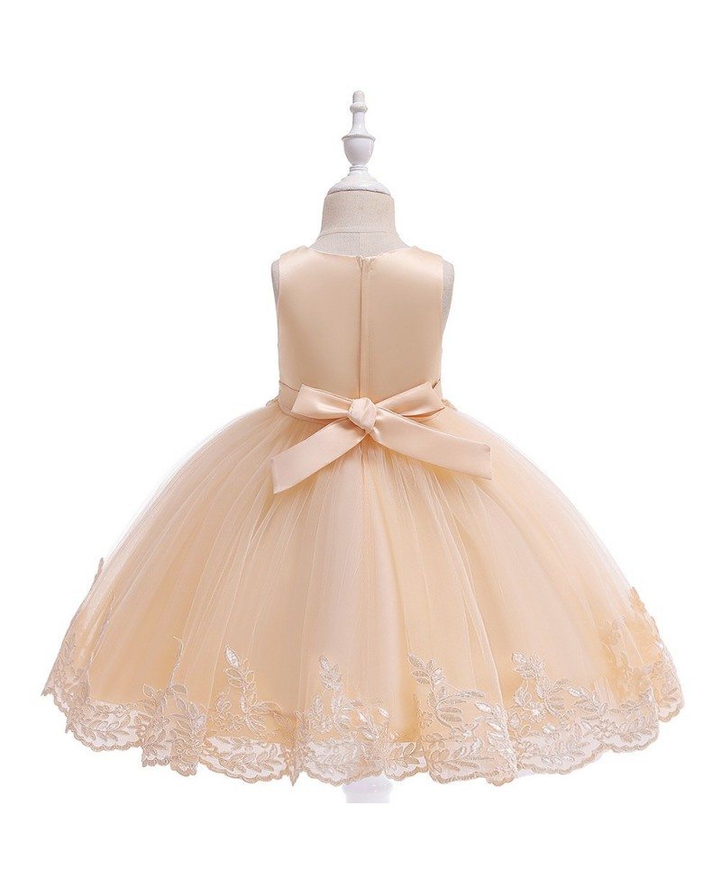Hopscotch Girls Polyester And Viscose Bow Applique Sleeveless Knee Length Party  Dress In Peach Color For Ages 3-4 Years (Zhg-4183896) : Amazon.in: Fashion