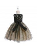 Champagne With Black Tulle Short Party Dress For Girls Formal